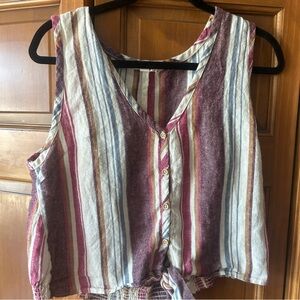 Vanilla Star Multicolor Striped Tank Top